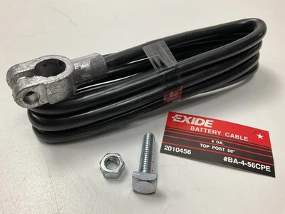 Exide BA-4-56CPE Universal Top Post Battery Cable, 4 Gauge, Black, 56" Long - Image 1 of 3