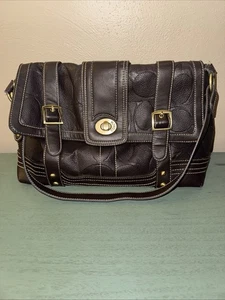 Vintage Y2K Coach Schultertasche braun Leder - Bild 1 von 13