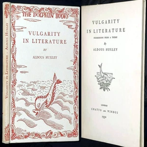1930 VULGARITY IN LITERATURE ALDOUS HUXLEY 1ST EDITION ORIGINAL BOARDS POE SOCIE - Picture 1 of 17