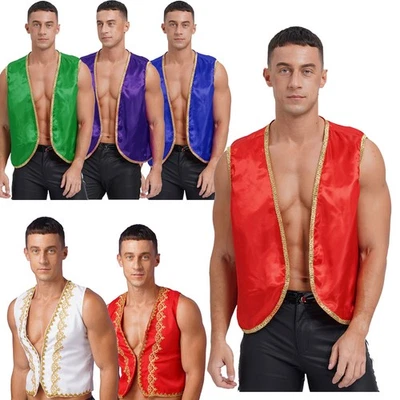 Chaleco de fantasía para hombre Disfraz de príncipe árabe Chaleco sin mangas Halloween  Foto 1 de 2