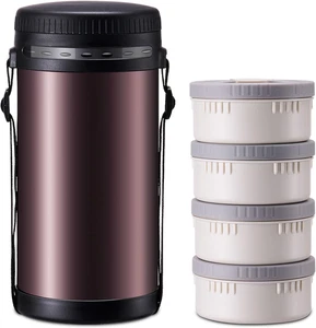 Termo Alimentos 88oz 4 Capas Acero Inoxidable 316 Contenedor Aislado Grande - Picture 1 of 11