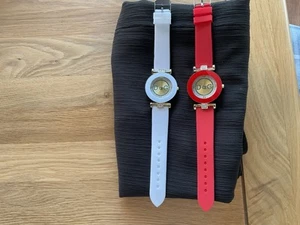 Women’s Fashion Watches One Red One White New Rubber Straps - Picture 1 of 6