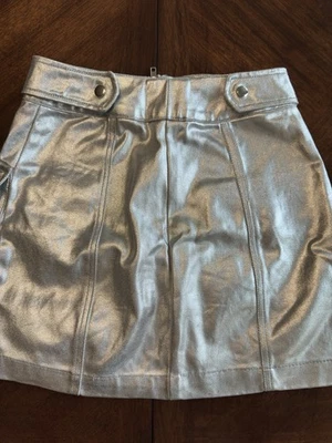 Minifalda vaquera metálica Forever 21 plateada Y2K falda vaquera Foto 1 de 4