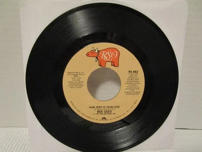 45RPM Bee Gees ~ How Deep Is Your Love / Can't Keep A Good Man Down 1977 NM RSO - Image 1 of 3