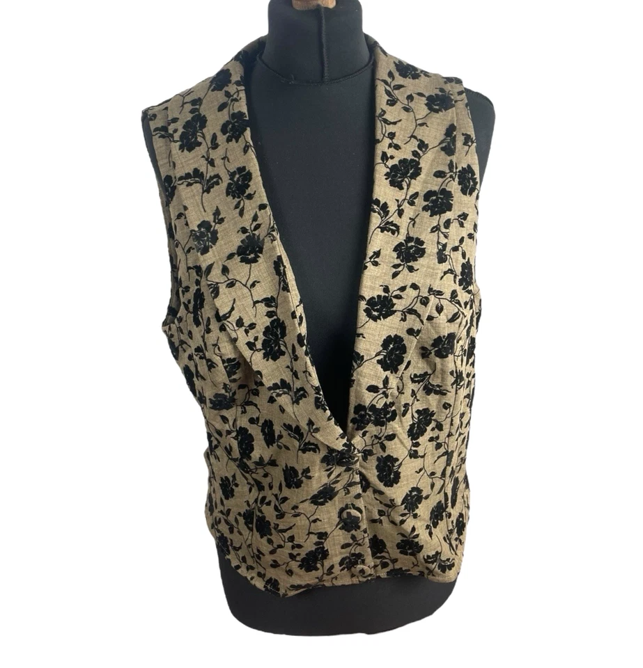 Ravi London Waistcoat Textured Collared Mid Length Sleeveless Women’s UK Size 8 - Image 1 of 4