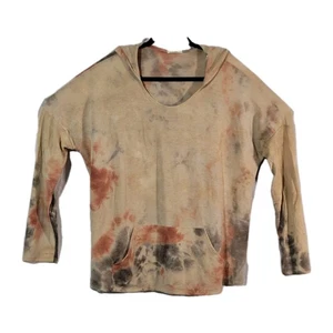 eLuna 1X Earthtone Tie Dye Pullover Sudadera con Capucha con Bolsillo Canguro - Imagen 1 de 4
