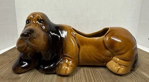 Vintage MCM Keramik braun Basset Hound Übertopf 9,5”Lx4”X3,5” - Bild 1 von 16