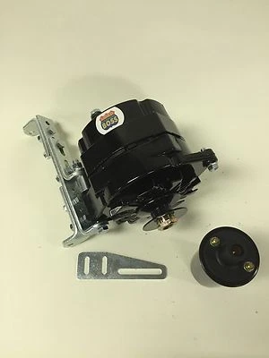 New Willys Jeep Alternator One 1 Wire Black 12V 65A, 5/8" Pulley, Bracket, Coil - Изображение 1 из 4