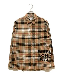 Burberry Men's Nova Check Graphic Shirt Cotton 100% Beige x Black size S - Picture 1 of 6