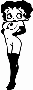 LUSTIGER VINYL ABZIEHBILD AUFKLEBER FÜR AUTO LAPTOP BETTY BOOP NUDE NACKTE STRIPPER UK - Bild 1 von 7