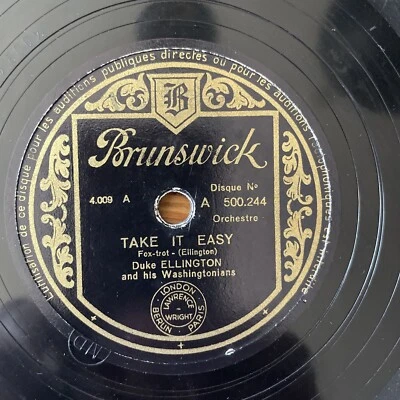 78 RPM DUKE ELLINGTON - Take it easy - Jubilee stomp - BRUNSWICK 500244 - Photo 1/4