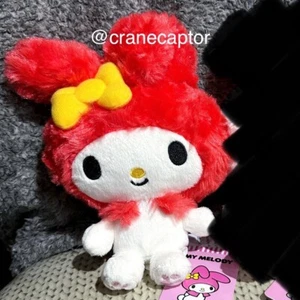 NEW 8” Japan Sanrio Rose Fur Red My Melody Plush Doll Toy Round 1 Cute Kawaii - Picture 1 of 2