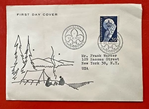 1957 FINLAND BOY SCOUT 50th JUBILEE FDC COVER Sc 346 ( SOSS Not BSA) - Picture 1 of 2