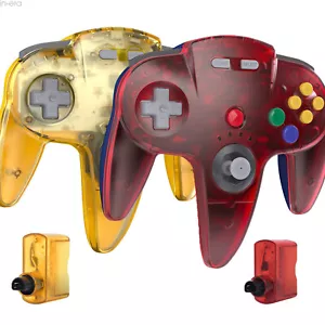 2PACK Wireless N64 Controller w/Rumble Pak for Nintendo N64 System Rechargeable - Picture 1 of 49