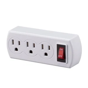 1 pc of 3-Prong Wall Tap Grounded Triple Plug Outlet Adapter Power Splitter with - Picture 1 of 2