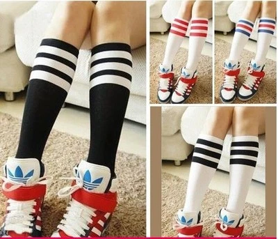 BBF GIRLS FOOTBALL BASKETBALL BASEBALL TENNIS GYM SPORT KNEE HIGH STRIPED SOCKS