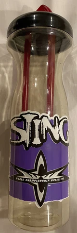 1999 WCW NWO Sting Water Bottle - New Vintage - Wrestling WWF WWE Clear Quart Cover