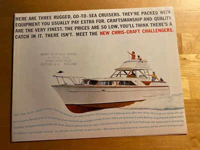Chris Craft 1963 Challenger Vintage Boat Brochure / Fold Out Poster - Image 1 of 4