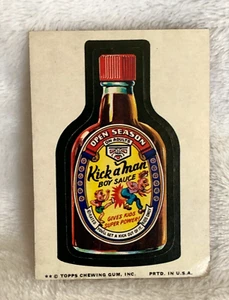 VTG Topps 1974 Wacky Packages Kick A Man Boy Sauce Kids Power Sticker * READ - Picture 1 of 6