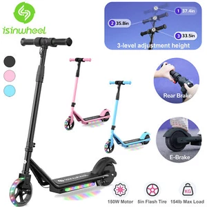 Electric Scooter Adjustable Handlebar 150W Motor LED E-Scooter For Kids Age 6-14 - Picture 1 of 41
