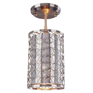 Z-Lite Saatchi 1 Light Ceiling Pendant in Chrome with Mylar Shade Orig $213 - Picture 1 of 1