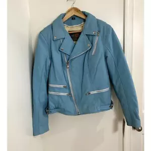 First Classics Blue Leather Jacket -Size XL (NWT) - Picture 1 of 9