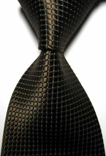 Nueva corbata clásica a cuadros lisos de 19 colores tejida jacquard 100 % seda para hombre Foto 1 de 1