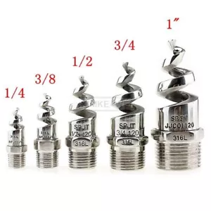 Cabezales de rociador de boquilla de pulverización de atomización de cono espiral de acero inoxidable de 1/4" 1/2" - Imagen 1 de 12