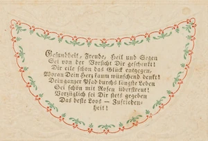 Karte mit glückwünschenden Verse, um 1900, Glückwunschbillet Unbekannt (19.Jhd) - Bild 1 von 4