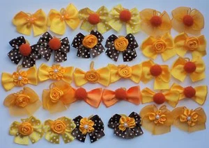 Paket 40 Haarschleifen Herbst orange braun Hundepflege 3D Design - Bild 1 von 1