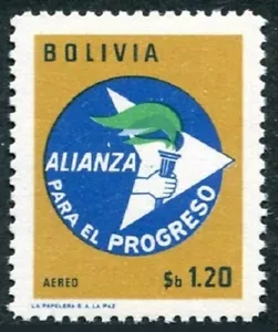 Bolivia C250, montado sin montar o nunca montado. Michel 698. Alliance for Progress, 2a Año. 1963. - Imagen 1 de 1
