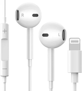 Apple Ear-Pods Headphones with 8 Pin Connector for iPhone 14/13/12/11/XR/XS/X/8 - Picture 1 of 7