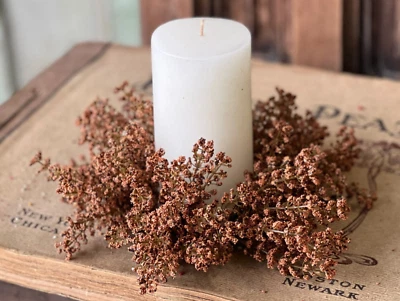 3-1/2" Calabaza Explosión Astilbe Vela Anillo Corona Decoración Foto 1 de 2