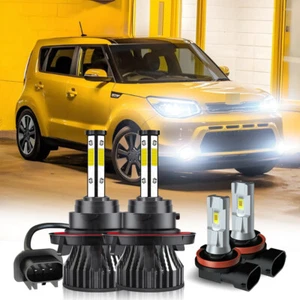 For Kia Soul 2014-2019 6500K LED Headlight Hi/Lo + Fog Light Bulbs Combo Kit - Picture 1 of 16