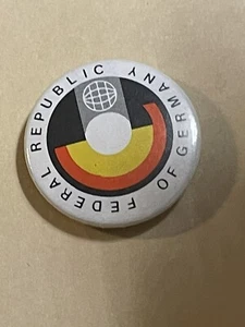 German Pin Federal Republic of Germany Orange Yellow Black White 25mm Button - Picture 1 of 9