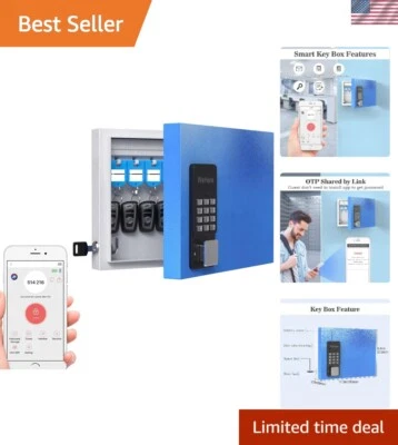 6 Key Lock Box Wall Mount, APP Bluetooth/OTP/Wi-Fi/Fixed Code/Key Unlock, Sma... - Image 1 of 4