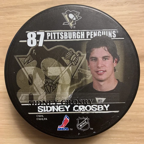 Pittsburgh Penguins Sidney Crosby NHL Player Hockey Puck Reebok NYC Reverse Cover