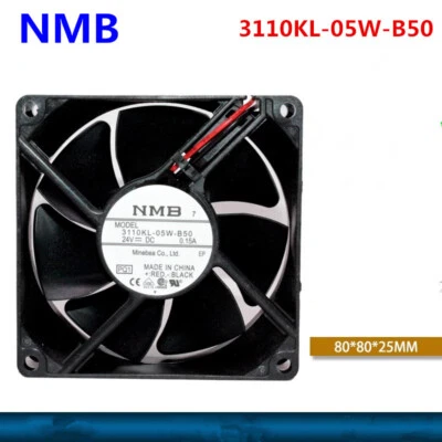 1pcs NMB 3110KL-05W-B50 24V 015A 8025 Frequency Inverter Cooling Fan 2-wire - Image 1 of 4
