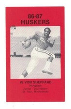 Von Sheppard Nebraska Huskers Police Safety Card 1986 87