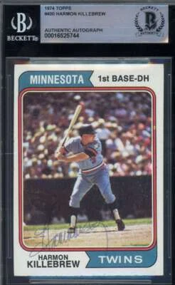 Harmon Killebrew Beckett BAS Signed 1974 Topps Autograph - Image 1 of 2
