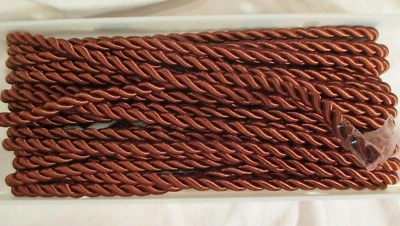 WRIGHTS BROWN TWIST BRAID FRINGE TRIM 13 YARDS NOS STORE SPOOL RAYON COTTON POLY - Image 1 of 3