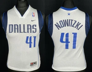 Camiseta cosida Nike Dirk Nowitzki #41 Dallas Mavericks para niños talla M +2 longitud - Imagen 1 de 16