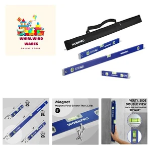 3-Piece Spirit Level Set 12", 20", 40", Level Set with Magnetic Torpedo Level... - Picture 1 of 8