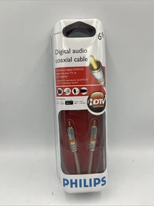 Philips • 6’ • Cable coaxial de audio digital • Chapado en oro • HDTV • ¡¡Nuevo/sellado!!! - Imagen 1 de 4