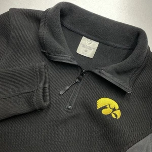 Iowa Hawkeyes Women's 1/4 Zip Sweater Shirt Medium Black Gold - Picture 1 of 9