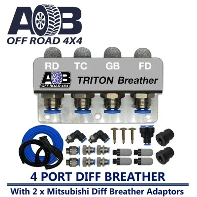DIFF BREATHER KIT 4 PORT FITS MITSUBISHI TRITON 4X4 Off Road DMA BLUE - image 1 of 4