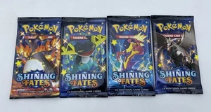 4x Pokemon TCG: Shining Fates Booster Pack ART SET Factory Sealed - Bild 1 von 2