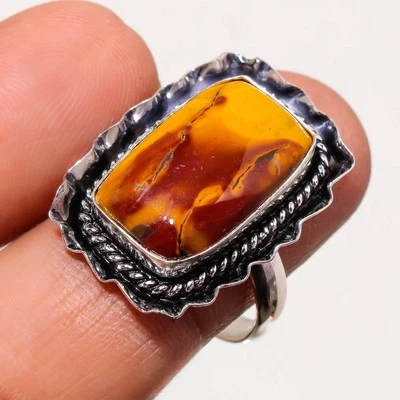 Mookaite Gemstone Ring Handmade Unique Design Birthday Gift Jewelry 9" FR 373 - Image 1 of 4