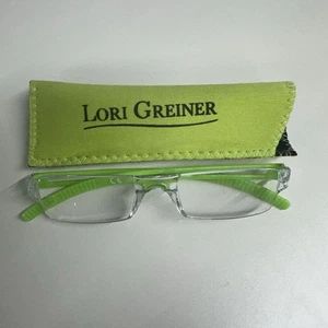 Lori Greiner Reading Glasses Soft Case Neon Green Frames 2.5 Strength - Picture 1 of 4