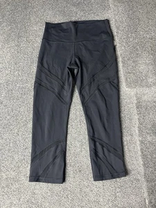 Lululemon Wunder Under Crop Womens Size 8 Black High Rise Mesh Tight 21” - Picture 1 of 19